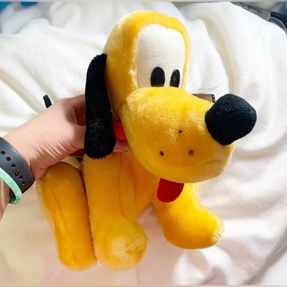 Vintage Disney Sitting Pluto Plush Stuffed Animal Toy - Picture 1 of 1